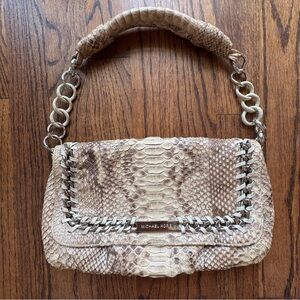 Vintage Michael Kors Collection Genuine Python Skin Baguette Shoulder Bag Y2K